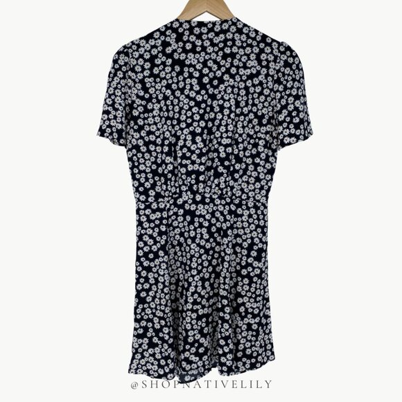 Sézane Women's Norabel Daisies Floral Button Down Mini Dress Sz 40 (US 8), Black - Picture 7 of 13